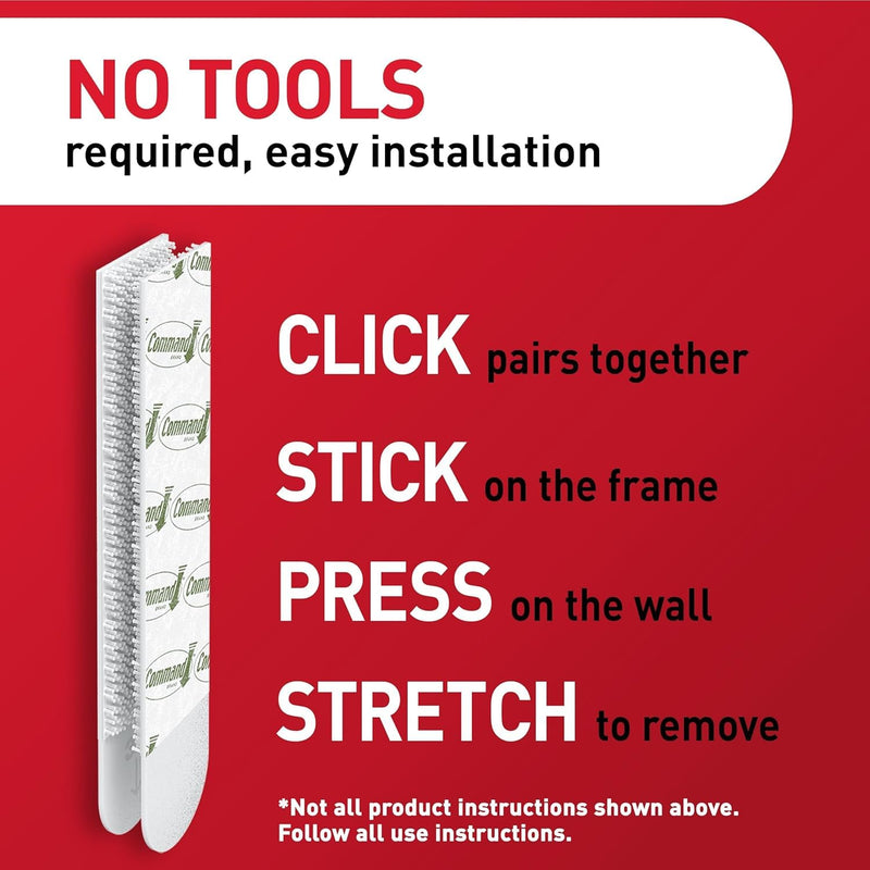 Command 10 lb Medium Picture Hanging Strips, Damage Free Picture Hangers, No Tools Wall Hangers for Home Decor, Black Adhesive 32 Pairs