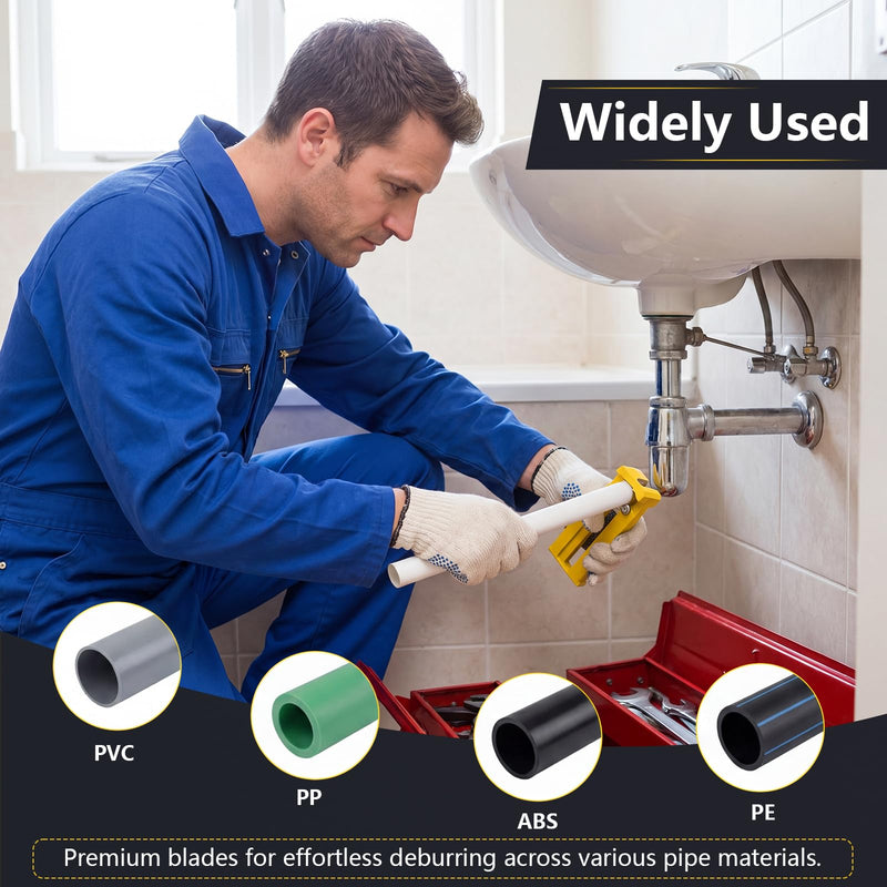 PVC Pipe Deburring Tool, Adjustable Chamfer Tool,PVC Chamfer Tool Creates Smooth Chamfer with Sharp Blade, Achieve More Uniform Coverage and Adhesion,Size from 1/2" to 4" (OD)