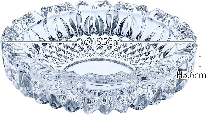 Toyo Sasaki Glass Ashtray, Approx. φ7.3 x 2.2 inches (18.5 x 5.6 cm), Toledo Large, Made in Japan, Dishwasher Safe P-05508-JAN - NewNest Australia