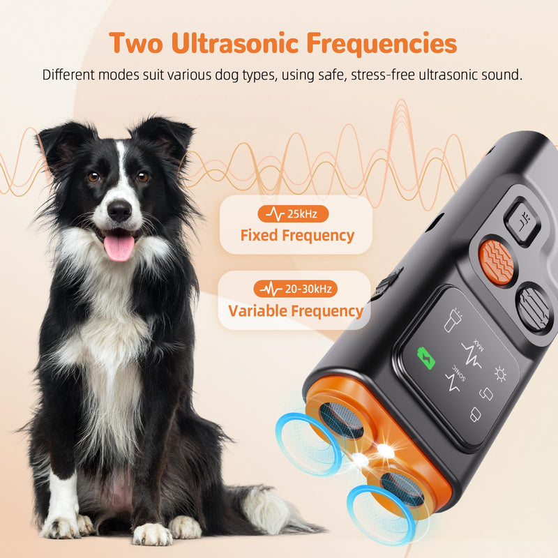 Golipal Dog Bark Deterrent Devices, Ultrasonic Dog Bark Deterrent Devices, 2 Ultrasonic Modes Anti Barking for Dogs, 30FT far Dog Training Tools, for Training to Improve Bad Behavior (Black) Black