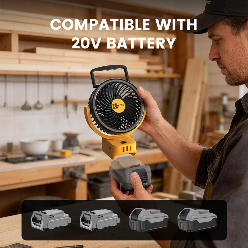 ohyes 5IN Jobsite Fan Fit For DeWALT 20V Max Battery