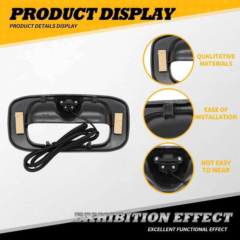 GM1916102 Tailgate Handle Rear View Camera Compatible with 1999-2006 Silverado and Sierra 1500 2500 3500HD Pickups Reverse Rear View Backup Camera 12V Power Cable RCA Plug