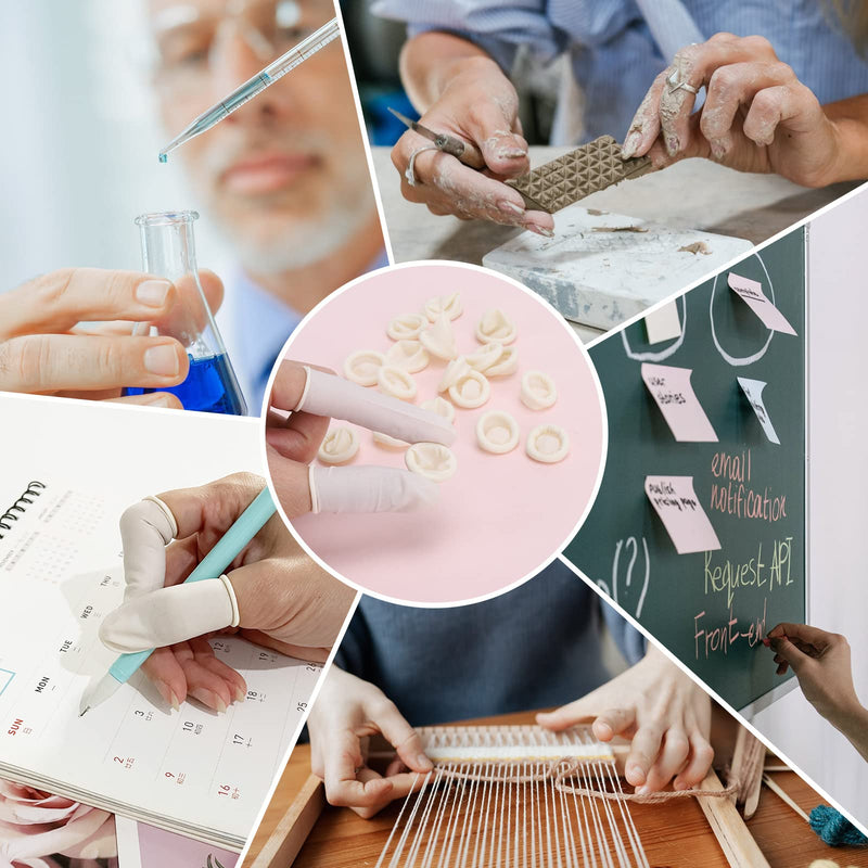 Finger Cots Small 300 Pcs Fingertips Protective Finger Cots White Disposable Finger Rubber Tips for Injured Finger,Cracked Finger,Sports - NewNest Australia