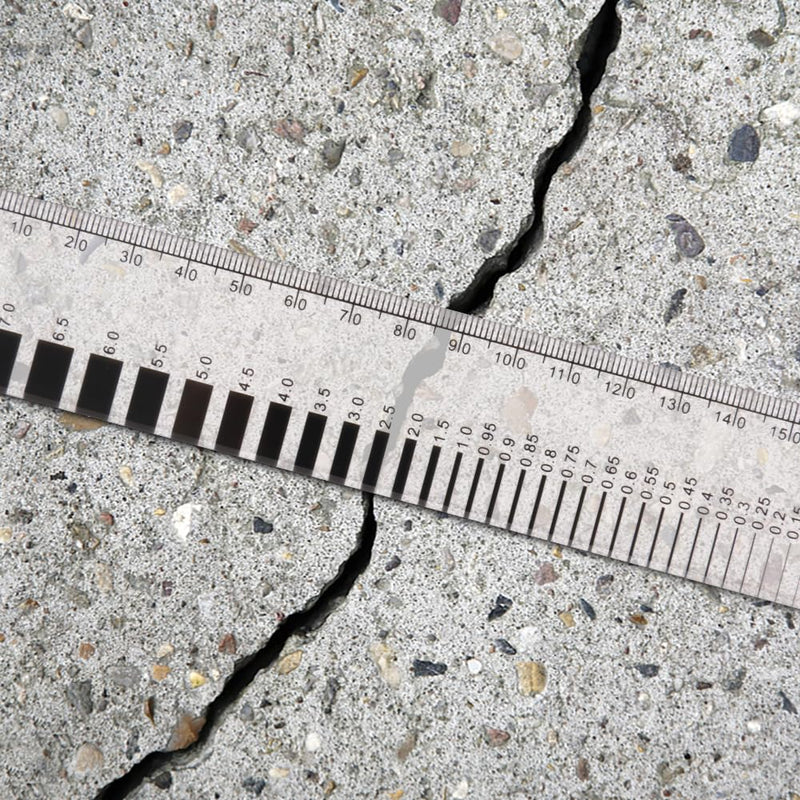 MOETER Crack Width Gauge, Concrete Crack Monitoring Gauge 0-16.5cm Crack Measuring Ruler with 1mm Precision for Measures Cracks (3 Piece) 3