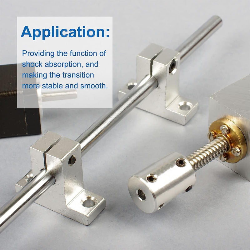 6mm to 8mm Bore Rigid Coupling Set Joint with Screw Wrench L22XD14 Stainless Steel,Shaft Coupler Connector for 3D Printers, Motor Accessories,2pcs 6mm to 8mm 2
