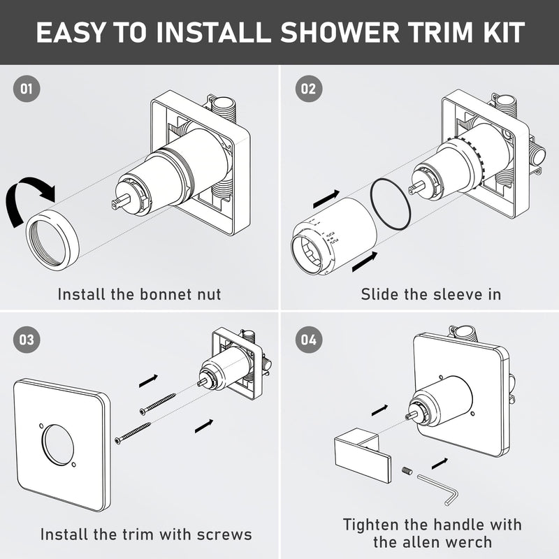 Replacement for Delta 13/14 Series Shower Faucet Set,Shower Handle Set Compatible with RP46074,Fits R10000 Series Valves(Cartridge and Valve Not Included),Black Black