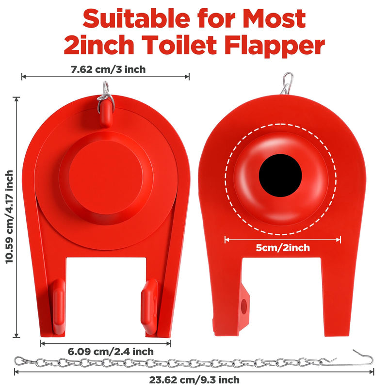 10 Pcs 2 Inch Toilet Flapper Replacement Kit Universal Toilet Tank Flap Rubber Plug Flapper with Stainless Steel Chain for Most Toilets,Flush Valves, Water Saving G-Max
