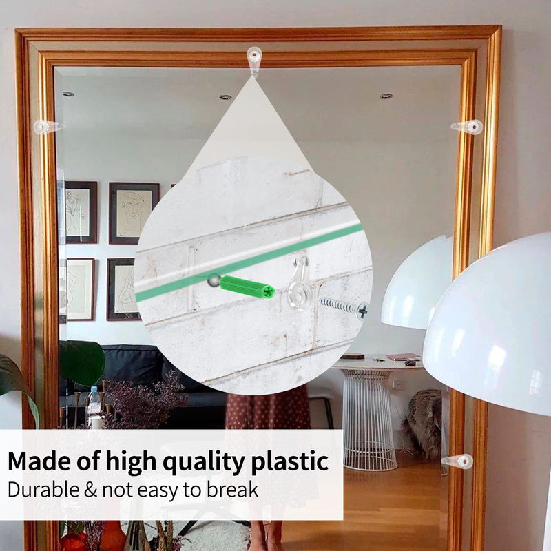 60 Pack Glass Window Clips Clear Retainer Clips, Glass Door Holder Cabinet Panel Bracket Screen Fixing Clips, Glass Door Retainer Kit Mirror Hanging Hardware for Vanity Mirror Window Screen 60 Pack