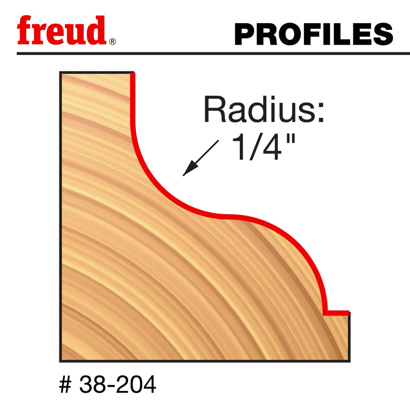 Freud 38-204: 1-1/2" (Dia.) Ogee Fillet Bit with 1/4" Shank