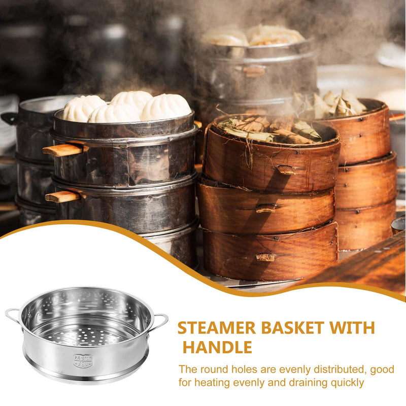 Amosfun Stainless Steel Steamer Basket 22Cm Steaming Insert Dishwasher Safe Steamer for Buns Rice Eggs Sweet Potatoes Potatoes Fish Seafood Corn Kitchen Cooking