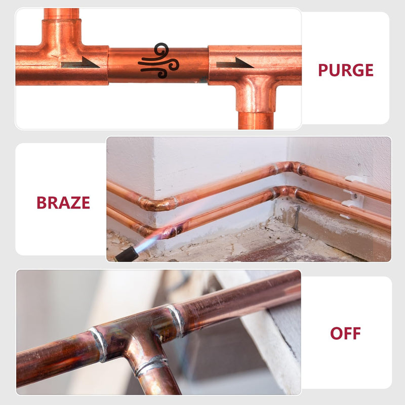 Nitrogen Purge Tool for HVAC, 50 PSI Inlet Nitrogen Flow Regulator, Durable Brass Nitrogen Regulator for Brazing & Purging, Quick Dial Settings, Compatible with 1/4" Refrigerant Hoses
