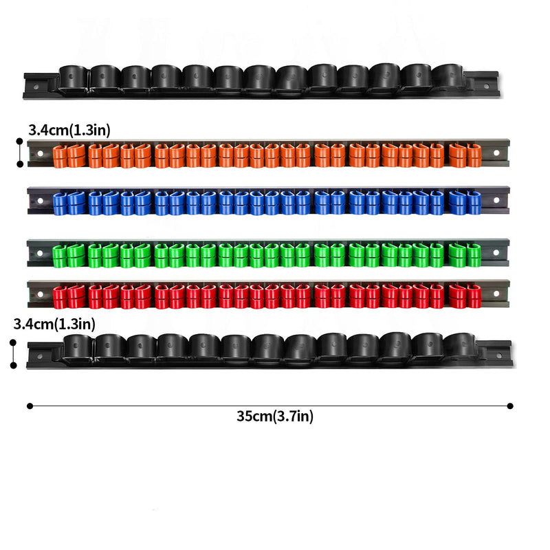 3-H Screwdriver Organizer,Tool Holder,Tool Organizer Wall Mount for Wrench Plier Screwdriver Organization 2black1red1green1blue1orange
