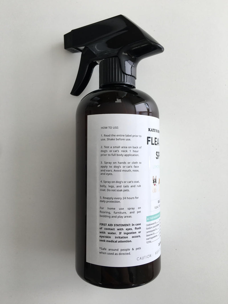 Kate's Home & Garden Flea and Tick Spray for Dogs and Cats – 16 oz Natural Lemongrass Flea Spray – Kills & Repels Fleas, Ticks, Mosquitoes – Pet Safe
