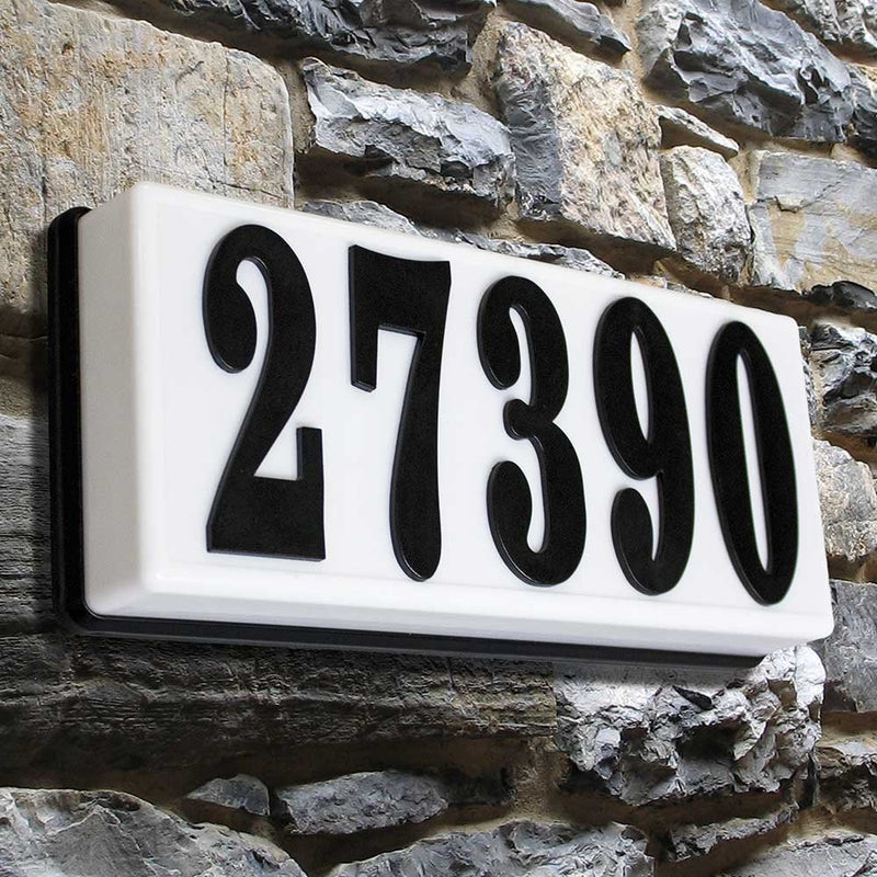 Qualarc SRP-AB01-BLK Serrano Low Voltage Plastic Rectangular Lighted Address Plaque with 4 inch Black Polymer Numbers