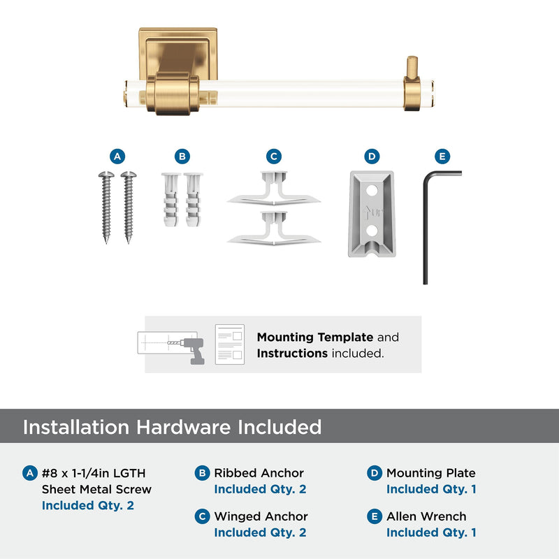 Amerock BH36061CCZ | Clear/Champagne Bronze Single Post Toilet Paper Holder | 7-1/16 inch (179 mm) Length Toilet Tissue Holder | Glacio | Bath Tissue Holder | Bathroom Hardware | Bath Accessories