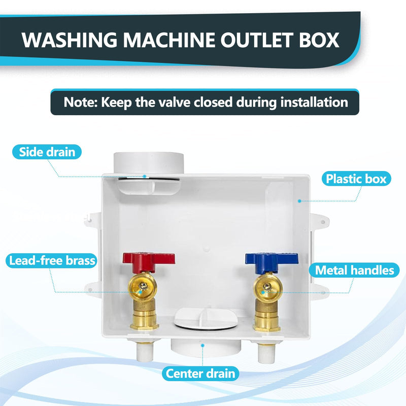1P Seelink 1/2" CPVC Inlet x 3/4" MHT Washing Machine Outlet Box(WM004-1) CPVC Regular