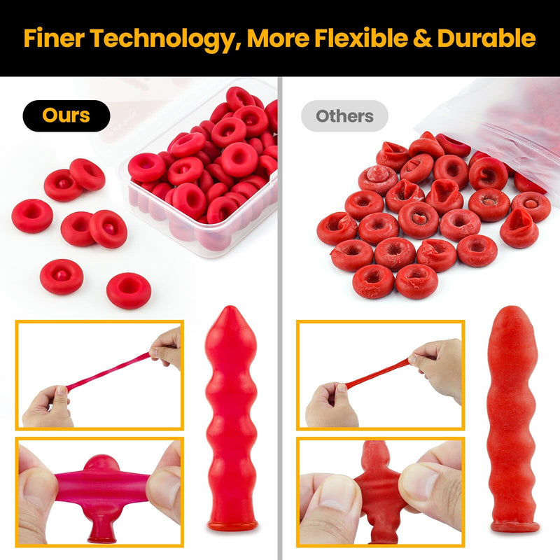 10/20/70/80/100 Pcs Caulk Tube Latex Sealing Caps, Universal Fit Caulk Saver Cap Reusable Cover Sealer for Sealing and Preserving Open Caulking Tube Red (Pack of 20)