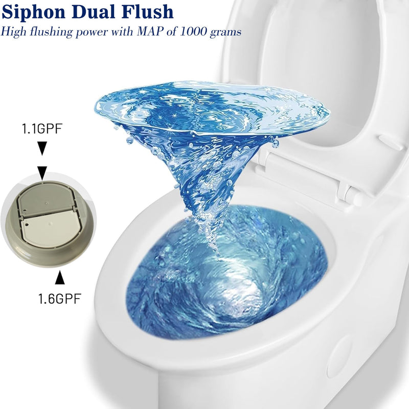 3 Inch Toilet Flush Valve for One-Piece Toilet, Dual Flush Valve Replacement Toilet Repair Kits Compatible with Glacier Bay/Fluidmaster