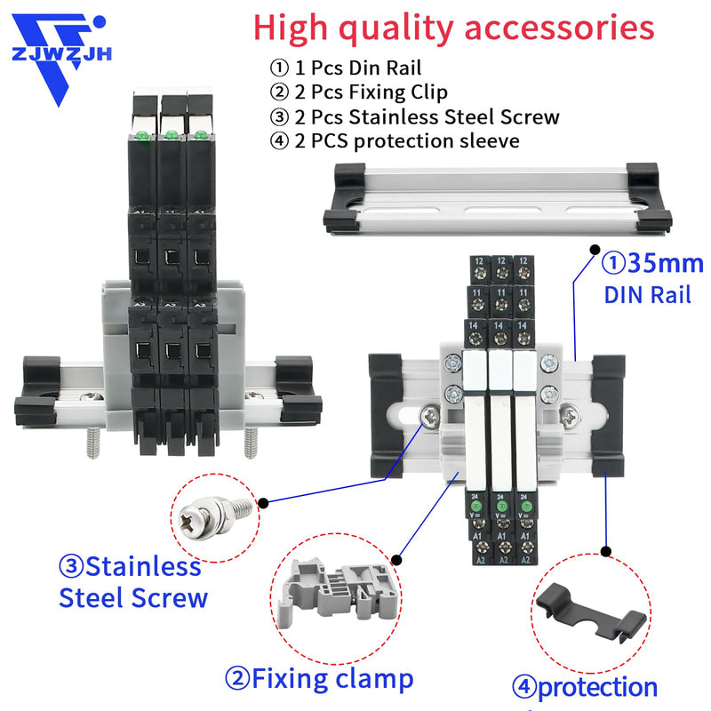 3Pcs Electromechanical Relay Black Miniature Power Relay 24VDC and 24VAC HF41F/24-ZS 6Amp SPDT with LED Light, DIN Rail, Ultra Small and Thin Socket Black Screw Socket C2 3