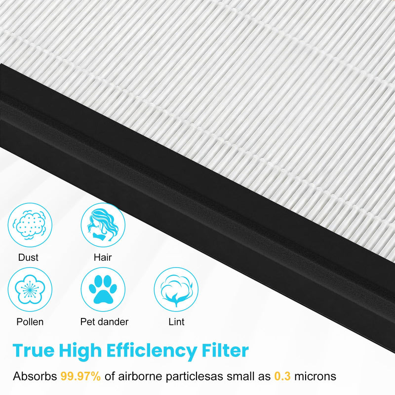4 Pack HAP603 Replacement Filter for ECOSELF HAP603 & HAP603WF Air Purifier White-4 Pack