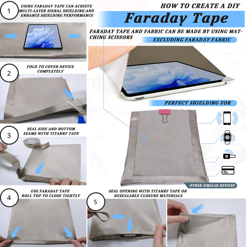 Faraday Tape Double Conductive Cloth Tape, with Conductive Adhesive for, Grounding, EMI Shielding, Wire Harness, Cable Interference Blocking (2in x 59 Feet) 2in x 59 Feet