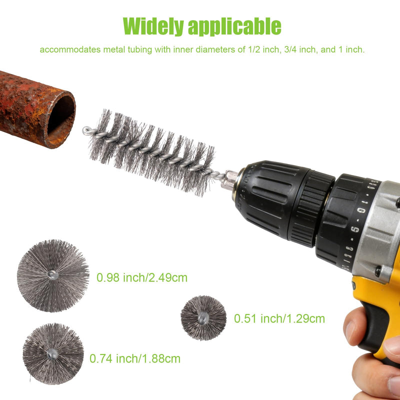 9pcs Copper Pipe Cleaner Kit, Metal Copper Pipe Cleaner with Brushes Blades Professional Plumbing Tools for Clearing Stains Paint from Tube