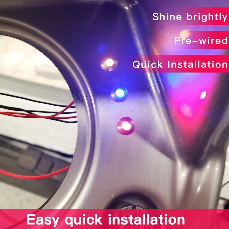 Led Metal Indicator Light 10MM Small12V Waterproof Signal Lamp 24 Volt Dash Lights Pre-Wired Industrial Electrical for Car Truck Boat Red Yellow Blue Green White (lkelyonewy)