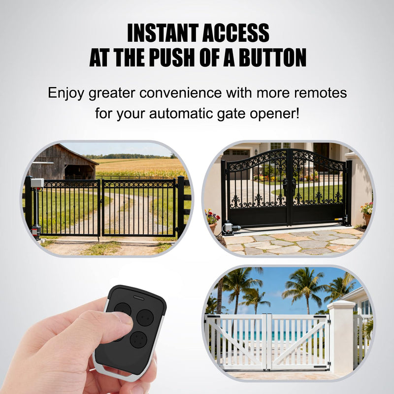 2 Gate Opener Remote Control Transmitter for GYXEL & JUJIANG Automatic Gate Opener Hardware Control Remote, Replacement for JUJIANG Electric Opener Keychain Remote Security Kit 2 For GYXEL & JUJIANG Gate Opener Remote