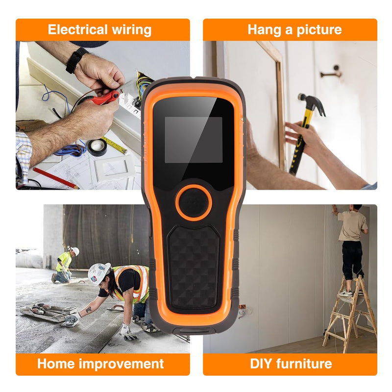 Stud Finder Wall Scanner, Stud Detector 6 in 1 with Upgraded Intelligent Chip, HD LCD Screen and Audio Alarm, Stud Finder for Wood Metal Live AC Wire Pipe Studs Joist Drywall Detection