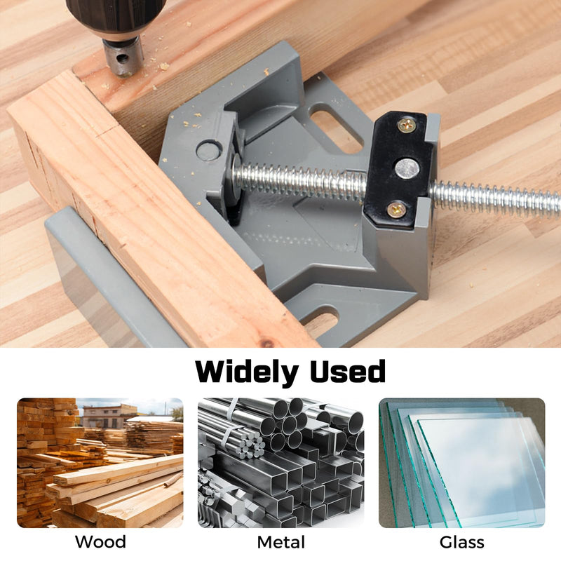 Corner Clamp, 2pcs 90 Degree Right Angle Clamp with Adjustable Aluminum Alloy Swing Jaw, Single Handle Clamps for Woodworking Tools Photo Framing, Present for Men Dad 11.1 Inch Small 11inch-2pack