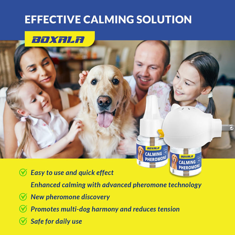 Dog Pheromones Calming Diffuser: Dog Calming Diffuser - Advanced Kit Appeasing Pheromone Diffuser for Dogs - Anxiety Relief for Dogs - Reduce Barking Aggression Fighting Stress - 2 Pack 45ml Refill 3.04 Fl Oz (Pack of 1)