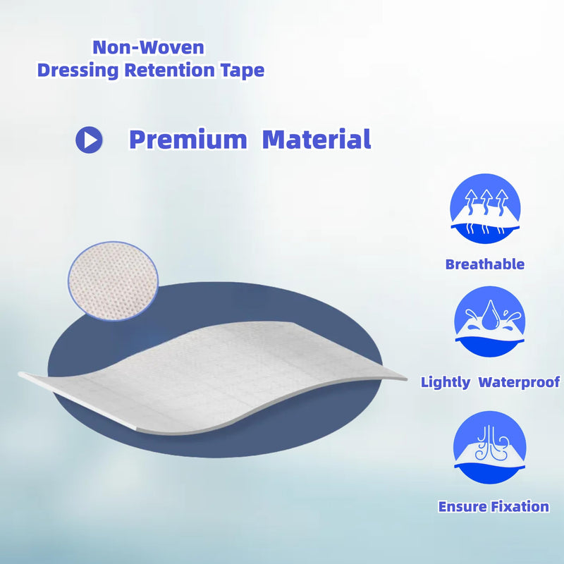 Non-Woven Dressing Retention Tape,4InchesX11Yards,Gentle Adhesive Bandage, Hypoallergenic and Breathable,Medical Grade Wound Dressing Tape Sensitive Skin for Wound Care（Pack of 1Roll） 4InchesX11Yards 1