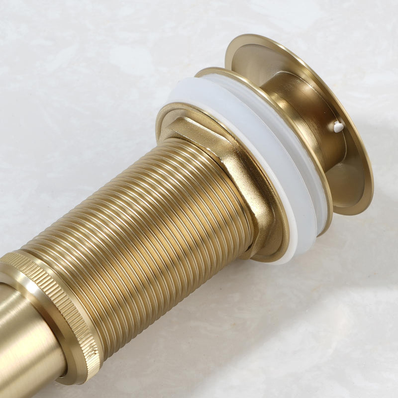 Lefton Pop-up Bathroom Sink Drain Stopper Without Overflow for Vessel Sink Lavotory Vanity, D01 (Brushed Gold) Brushed Gold