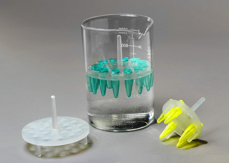 SP Bel-Art ProCulture Round Microcentrifuge Floating Bubble Rack; For 0.5ml Tubes, 20 Places, Fits in 1000ml Beakers (F18875-1600) Made in USA