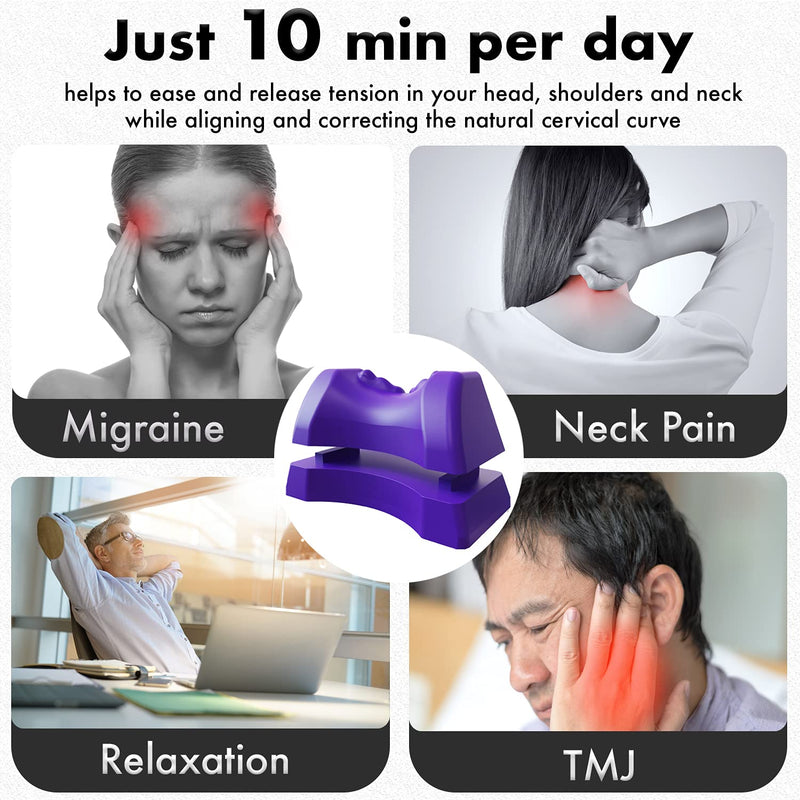 Occipital Release Tool 2.0 - Cervical Traction for Neck and Shoulder Pain Chiropractic Alignment Pivot Device for Trigger Point Therapy Headaches Migraine and Stress (Lilac) Lilac