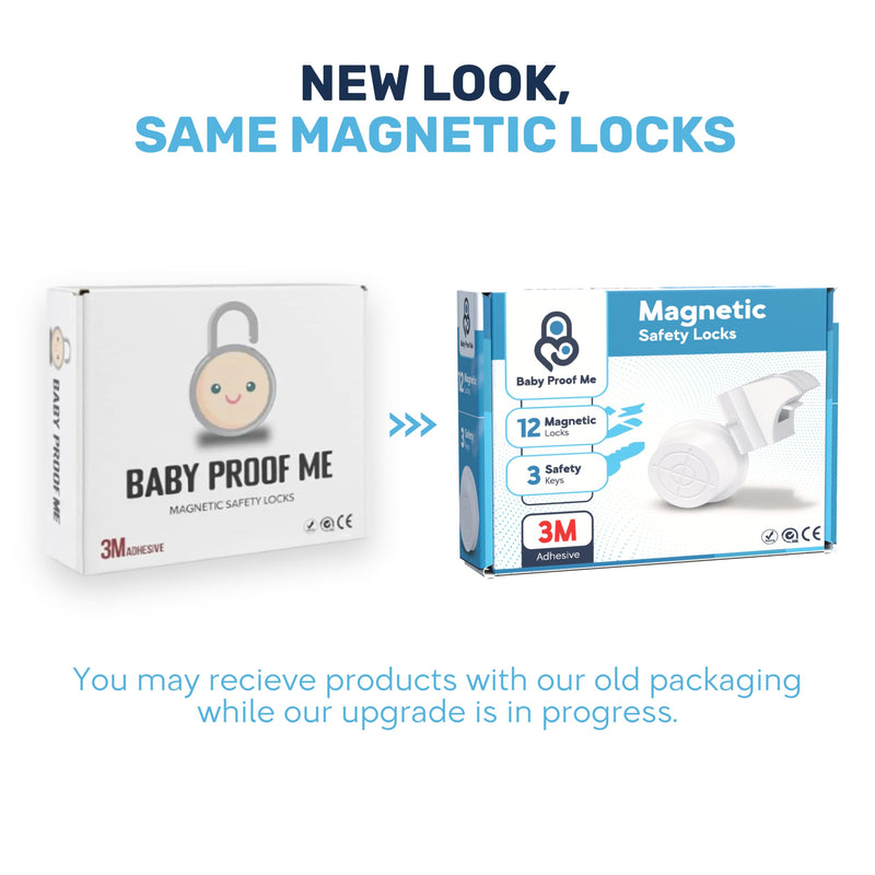 12-Pack Magnetic Cabinet Locks, Baby Proofing Child Safety Locks with 3 Keys, No-Drill 3M Adhesive for Cabinets & Drawers 12 Locks + 3 Keys