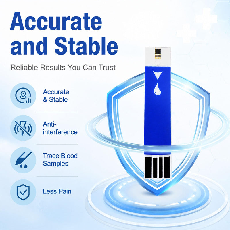 Stondon Blood Glucose Test Strips and Lancets, 50 Test Strips + 50 Lancets, Compatible with Stondon G430/G520/G425-3 Glucose Meters, No Coding Blood Sugar Testing Supplies
