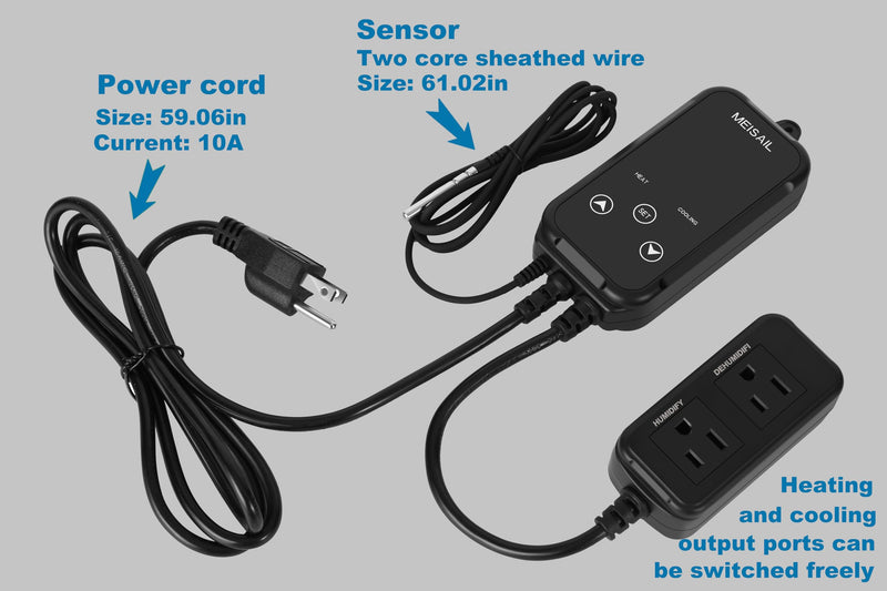 Temperature Controller Reptile Thermostat Digital Heatingplug in Thermostat Thermostat for Reptiles for Home Brewing Fermentation Incubation Temperature Controller.US specification1100W