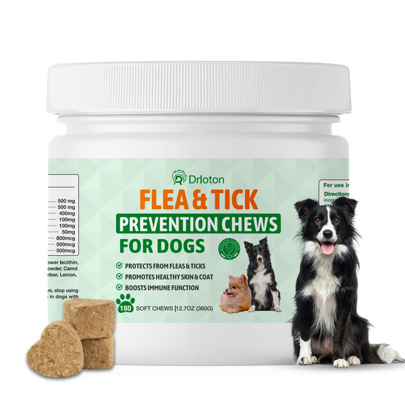 Flea and Tick Prevention for Dogs Chewables, Natural Dog Flea and Tick Treatment Chewable Supplement, Chicken Flavor 180 Count for All Breed Sizes