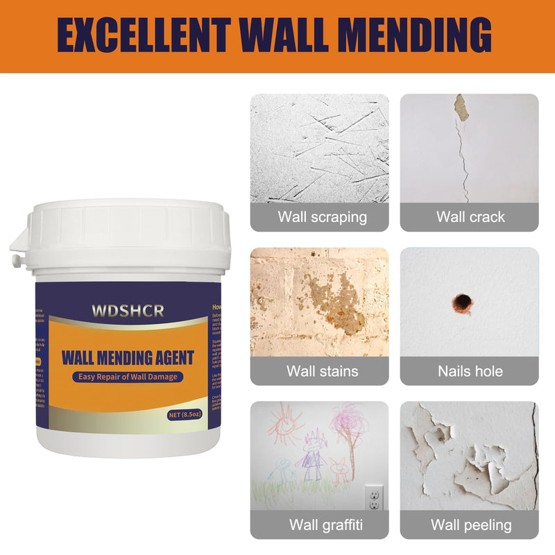 Drywall Repair Kit Drywall Hole Repair Patch Kits Wall Spackle Repair Paste with 8.5OZ White Wall Repair Putty with Scraper, Wall Surface Hole Fill Quick and Easy Solution (1Pack) 1Pack