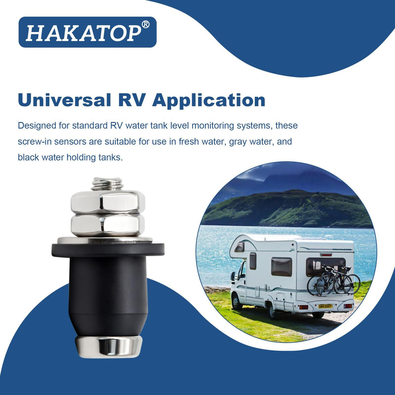 HAKATOP 10-Pack RV Water Tank Probe Sensors, Screw-in Water Level Sensors for Fresh Gray Black Water Tanks, Replacement Tank Sensors for RV Water Gauge Systems