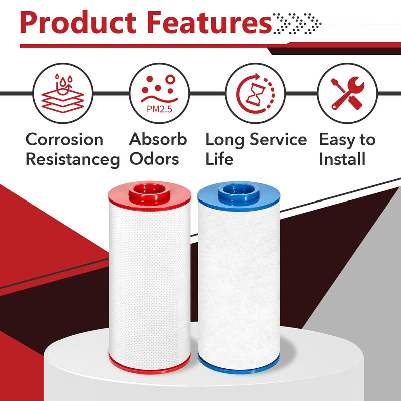 8 Pcs Shower Filter Compatible with Weddell Duo, Red and Blue | Absorb Impurities, Premium Materials, Sturdy And Durable