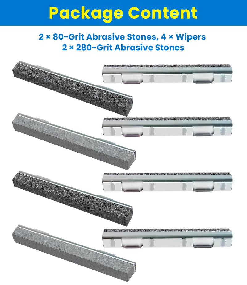 15500 & 15520 Complete Honing Kit for Lisle 15000 Cylinder Hone, 80-Grit & 280-Grit Stone and Wiper Sets for Glaze Removal & Final Finish