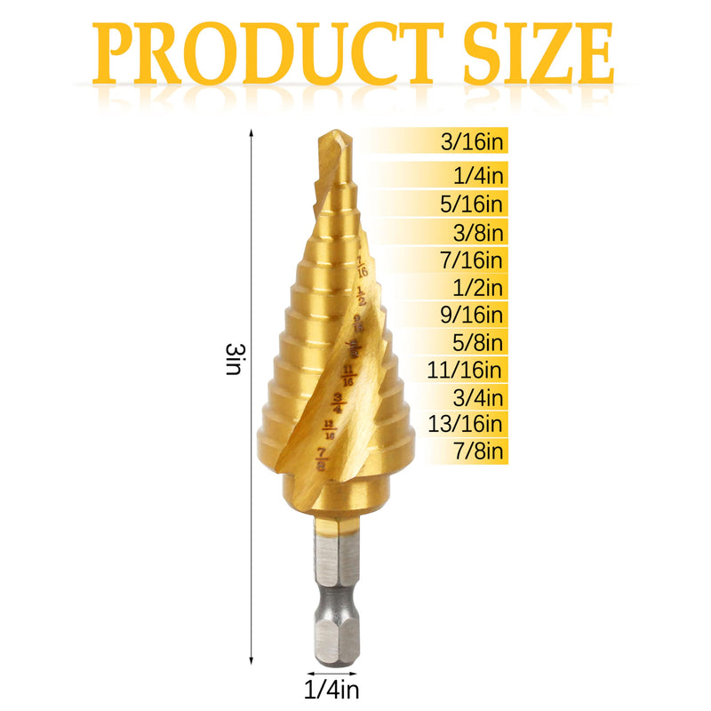 DWA1786IR StepBit for DE-Walt Step Drill bit ，Impact Ready for Metal 3/16-Inch-7/8-Inch