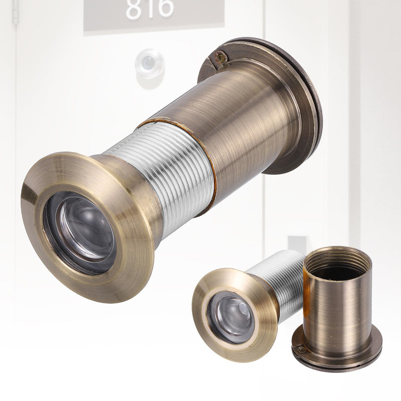 PATIKIL 35 mm Door Viewer Peephole, Zinc Alloy 200-Degree Privacy Door Viewer with Heavy Duty Rotating Privacy Cover Fits for 1-13/16" to 3" for Home Office Hotel, Bronze