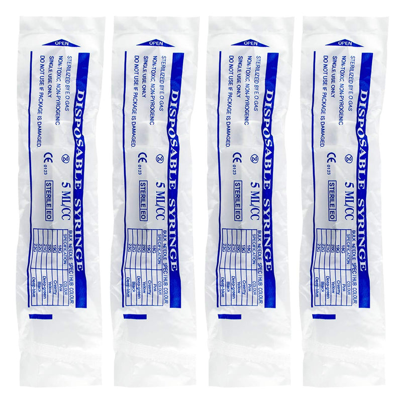 SHAOTONG 5 ml Syringes, Luer Slip Syringe without Needle No Rubber Plunger, Reduce Mess, for Refilling, Measuring Liquids, Essential Oils, E-Liquids, Pet Feeding or Glue Applicator 5ML/CC 20