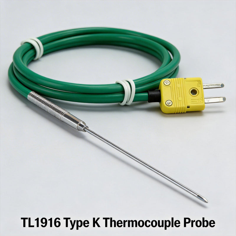 TL1916 Type K Thermocouple Probe Length 11.9 in/0.06 inSilicone | Teflon Cable Length 47 in Measurement Range 50°F to 1500°F (11.9 in /0.06 in) 11.9 in /0.06 in