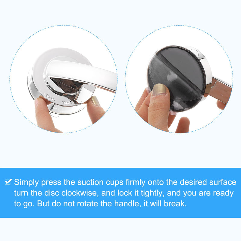 uxcell Suction Cup Door Handle, 1Pcs - ABS Shower Door Handle, Adhesive Push Pull Armrest for Bathroom Sliding Glass Door Refrigerator (Black, 194x65mm) Black