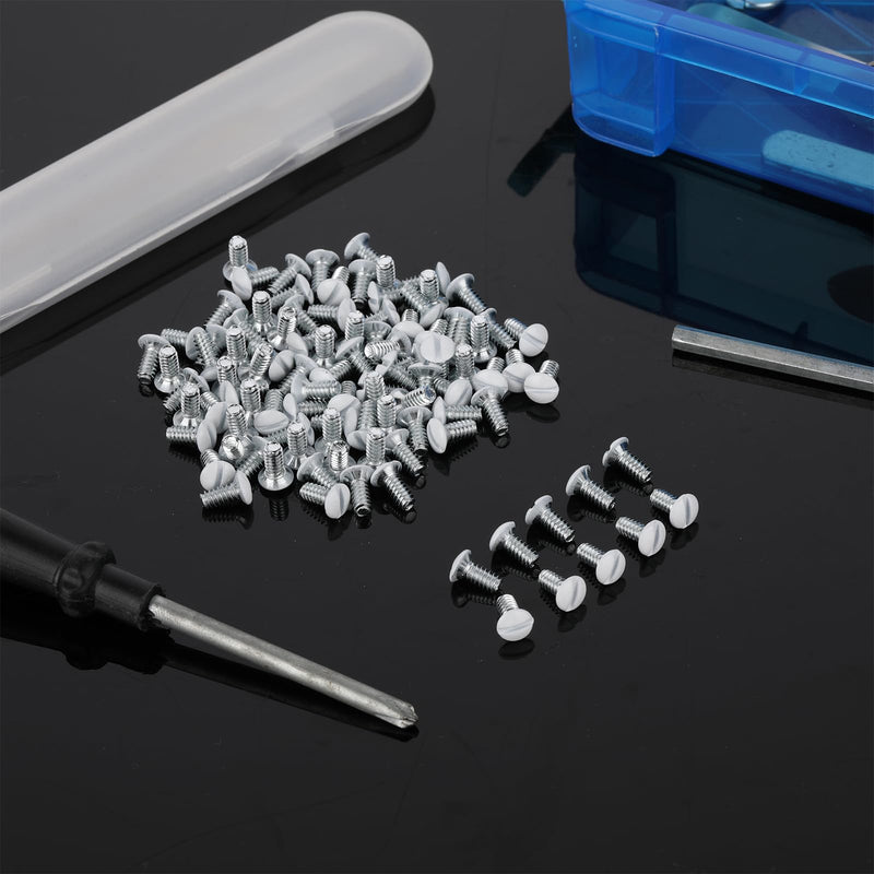 120 Packs Wall Plate Screws, 5/16 Inch Long 6-32 Thread, Wall Switch Plate Screws Oval Head Milled Slot Replacement Wall Plate Screws Outlet Cover Screws for Wall Plates Replacement