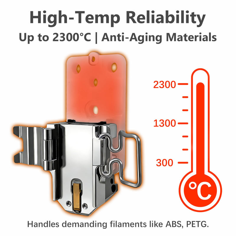 for Bambu Lab H2D/H2C Hotend Heating Assembly - Left,Zirconia Ceramic Base with Pre-Installed Thermistor & Heater Cartridge – Excellent Thermal Insulation– Quick-Clamp Design for Bambu H2C H2D Parts for Bambu H2D/H2C Left